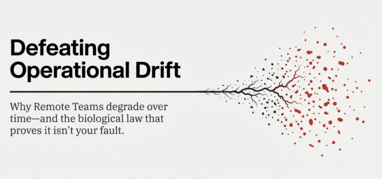 Illustration explaining Operational Drift and why remote teams degrade over time.